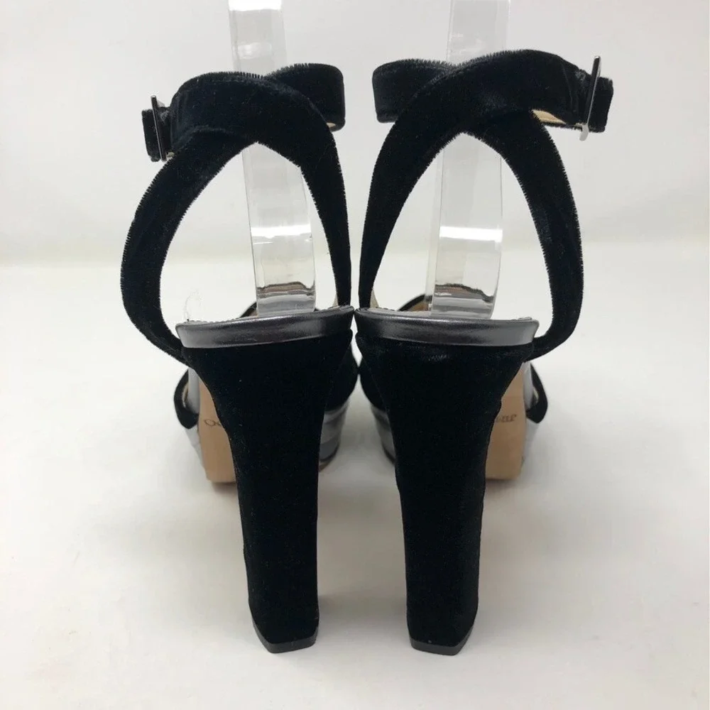 Jimmy Choo‎ Platform Velvet Ankle Strap Stiletto Heels Womens 38.5 8 Going Out